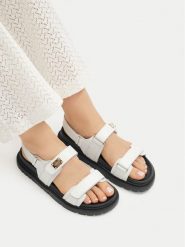 MEXX Sandały EO-MX/020C-HY Biały. Białe sandały damskie Mexx, bez wzorów, bez obcasa, na płaskiej podeszwie. Za 279.99 zł.