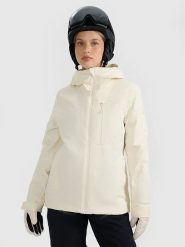 4F Kurtka narciarska w kolorze kremowym rozmiar: L. Brązowe kurtki narciarskie i snowboardowe damskie 4f, l, bez wzorów, bez kaptura, narciarskie, thinsulate. Za 545.19 zł.