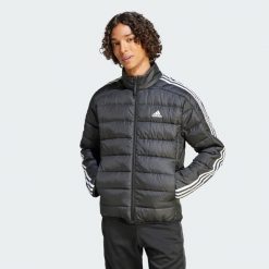 Kurtka Essentials 3-Stripes Light Down. Białe kurtki męskie Adidas, l, bez wzorów, z materiału, bez kaptura. Za 433.00 zł.