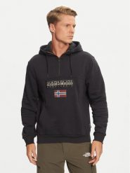 Napapijri Bluza Burgee NP0A4I5E Czarny Regular Fit. Czarne bluzy bez kaptura męskie Napapijri, l, z bawełny. Za 489.99 zł.