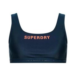 Damski elastyczny top do kostiumu kąpielowego Superdry Code Micro. Niebieskie topy sportowe damskie Superdry., l, bez wzorów, z elastanu, bez ramiączek. Za 145.75 zł.