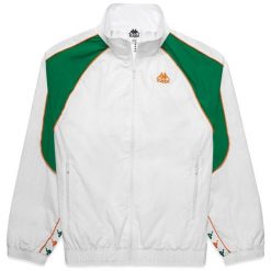 Kurtka z dresu Kappa 222 Banda Nucio. Białe kurtki męskie Kappa, na lato, m, bez wzorów, z dresówki, bez kaptura. Za 339.85 zł.