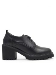 Lasocki Półbuty WB-MILVA-01C Czarny. Czarne półbuty damskie Lasocki, bez wzorów, ze skóry, bez obcasa, na obcasie. Za 148.99 zł.