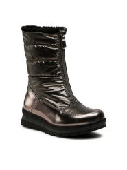 Nelli Blu Śniegowce CS5595-01 Srebrny. Szare kozaki dziewczęce Nelli Blu, bez wzorów, ze skóry, bez obcasa. Za 89.99 zł.