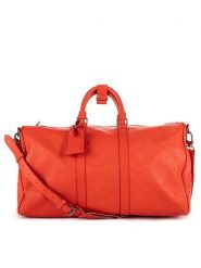 Louis Vuitton Skórzana torba podróżna w kolorze czerwonym - 45 x 27 x 20 cm rozmiar: onesize. Czerwone torebki klasyczne damskie Louis Vuitton, bez wzorów, z materiału, bez dodatków. Za 12,136.99 zł.