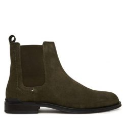 Sztyblety Tommy Hilfiger. Brązowe sztyblety męskie Tommy Hilfiger, bez zapięcia. Za 489.99 zł.