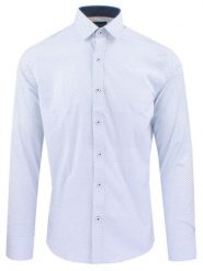 Męska Koszula, Taliowana (Slim Fit) - Rigon - Biel, Wzór. Koszule męskie Rigon, m, bez wzorów, z bawełny, bez kołnierzyka, bez ramiączek. Za 139.00 zł.