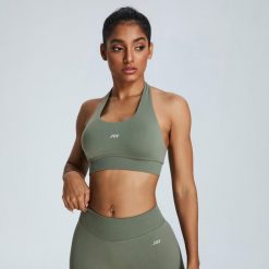 Biustonosz sportowy Low Sculpt Scrunch - Szarozielony. Zielone biustonosze sportowe damskie JOY STUDIO, bez wzorów, z materiału. Za 124.00 zł.
