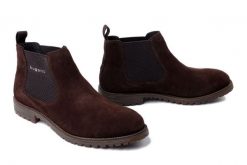 BUGATTI 311-AOB31-1400 6100 dark brown, botki męskie. Brązowe buty zimowe męskie Bugatti, bez zapięcia. Za 418.21 zł.