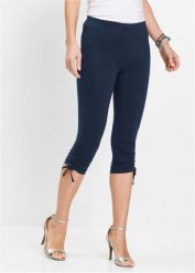 Legginsy rybaczki z bawełny organicznej. Czarne legginsy damskie bonprix, bez wzorów, z bawełny. Za 54.99 zł.