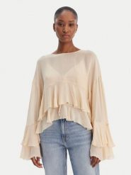 BOSS Bluzka Bleja 50554050 Beżowy Relaxed Fit. Brązowe topy sportowe damskie Boss, bez wzorów, z wiskozy, bez ramiączek. Za 799.99 zł.