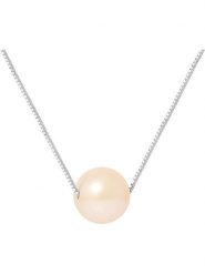 Mitzuko Srebrny naszyjnik z perłą w kolorze jasnoróżowym - dł. 42 cm rozmiar: onesize. Różowe naszyjniki damskie Mitzuko, srebrne. Za 208.99 zł.