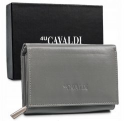 Portfel skórzany 4U Cavaldi RD-02-GCL szary. Szare portfele damskie 4U Cavaldi, bez wzorów, ze skóry. Za 69.99 zł.