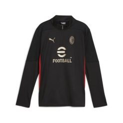 Młodzieżowa bluza treningowa z zamkiem 1/4 AC Milan PUMA Black For All Time Red. Czarna bluzy sportowe damskie Puma, m, bez wzorów, bez ramiączek, bez kaptura. W wyprzedaży za 226.50 zł.
