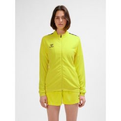 Damska bluza dresowa z poliestru zapinana na zamek Hummel Authentic. Żółte bluzy bez kaptura damskie HUMMEL, bez wzorów, z dresówki, bez ramiączek, bez kaptura. Za 212.50 zł.