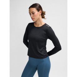 Koszulka damska Hummel Mt Aura Mesh. Czarne bluzki damskie HUMMEL, bez wzorów, z meshu, sportowe, bez kołnierzyka, bez ramiączek. Za 196.50 zł.