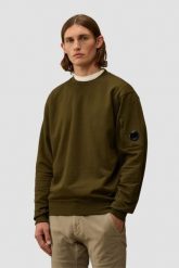 C.P. COMPANY Zielona męska bluza Crew Neck, Rozmiar M. Zielone bluzy bez kaptura męskie C.P. Company, m, z bawełny. W wyprzedaży za 629.99 zł.