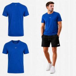 4F KOSZULKA T-SHIRT MĘSKI BAWEŁNIANY Z KOLEKCJI LIMITOWANEJ M3947 SS26. Niebieskie t-shirty sportowe męskie 4f, m, z bawełny, bez ramiączek, na fitness i siłownię. Za 54.99 zł.