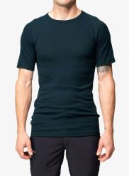 Koszulka termoaktywna Devold Lauparen Merino 190 Base Tee. Niebieskie t-shirty sportowe męskie Devold, l, z dzianiny, bez ramiączek, trekkingowe. Za 296.99 zł.