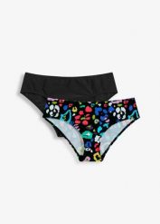 Figi bikini (2 szt.). Czarne bikini damskie bonprix, bez wzorów. Za 31.98 zł.