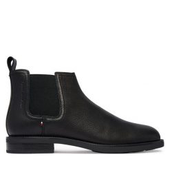 Sztyblety Tommy Hilfiger. Czarne sztyblety męskie Tommy Hilfiger, bez zapięcia. Za 649.99 zł.