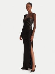 Elisabetta Franchi Sukienka wieczorowa AB-R22-57E2-V890 Czarny Slim Fit. Czarne sukienki damskie Elisabetta Franchi, bez wzorów, z wiskozy, wizytowe, bez kołnierzyka, bez ramiączek. Za 3,859.00 zł.