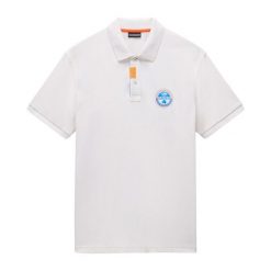 Koszulka polo męska Napapijri E-Clanis. Białe koszulki polo męskie Napapijri, m, bez wzorów, bez ramiączek. Za 209.99 zł.