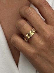 Les Petites Précieuses Pozłacany pierścionek z cytrynem rozmiar: 50. Żółte pierścionki damskie Les Petites Précieuses, z cytrynem, pozłacane. Za 335.82 zł.