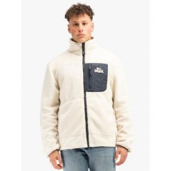 Klasyczna polarowa bluza sherpa Lonsdale Lartington. Białe bluzy bez kaptura męskie Lonsdale, m, z polaru. W wyprzedaży za 293.20 zł.