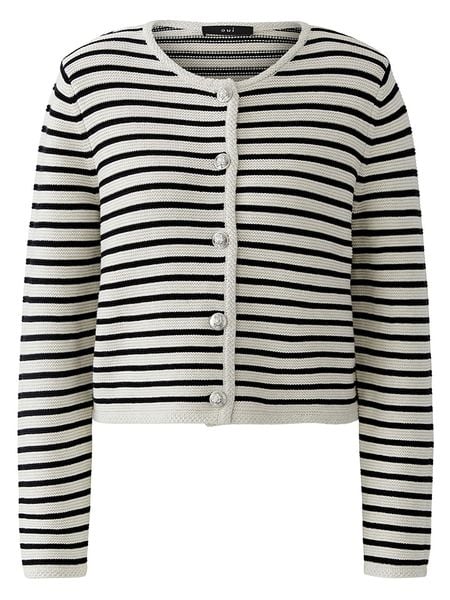 Oui Kardigan w kolorze biało-czarnym rozmiar: 38. Białe kardigany damskie Oui, bez wzorów. Za 209.33 zł.