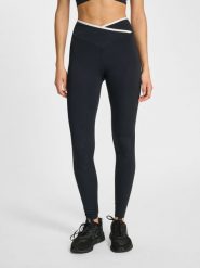 Damskie legginsy z wysokim stanem Hummel Wrap. Czarne legginsy damskie HUMMEL, l, bez wzorów, z materiału. Za 286.00 zł.
