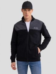Bluza męska ze stójką czarna Joe 906. Czarne bluzy bez kaptura męskie Big Star, l, z bawełny. Za 249.99 zł.