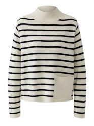 Oui Sweter w kolorze kremowo-czarnym rozmiar: 42. Brązowe golfy damskie Oui, z wełny, bez kołnierzyka. Za 231.13 zł.