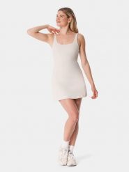 Carpatree Sukienka tenisowa "Balletcore" w kolorze beżowym rozmiar: L. Brązowe sukienki damskie Carpatree, l, bez wzorów, sportowe, bez kołnierzyka, bez ramiączek, sportowe. Za 115.24 zł.