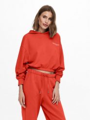 ONLY Bluza 15239888 Pomarańczowy Regular Fit. Brązowe bluzy bez kaptura damskie Only, m, z bawełny. Za 169.99 zł.