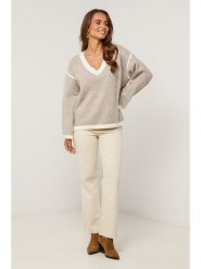 Soft Cashmere Sweter w kolorze szarobrązowym rozmiar: 38/40. Brązowe swetry klasyczne damskie Soft Cashmere, bez kołnierzyka. Za 178.37 zł.