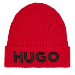 Czapka HUGO. Czerwone czapki męskie Hugo, na zimę, bez wzorów. Za 319.99 zł.