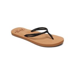 Japonki plażowe damskie Roxy Costas. Czarne klapki damskie Roxy, bez wzorów, z syntetyku, bez obcasa. Za 99.99 zł.
