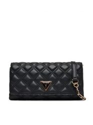 Guess Torebka Giully II Mini HWQG96 73750 Czarny. Czarne torebki klasyczne damskie Guess, z aplikacjami, ze skóry, wizytowe, bez kołnierzyka, bez ramiączek. Za 319.99 zł.