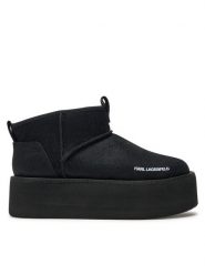 KARL LAGERFELD Botki KL48522S Czarny. Czarne botki damskie Karl Lagerfeld, z materiału, bez obcasa, na płaskiej podeszwie, bez zapięcia. Za 899.99 zł.