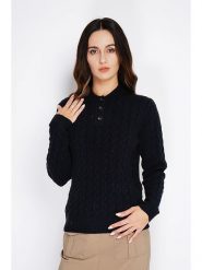 C& Jo Sweter w kolorze czarnym rozmiar: 36. Czarne swetry klasyczne damskie C& Jo, z kaszmiru, bez kołnierzyka. Za 82.83 zł.