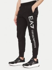 EA7 Emporio Armani Spodnie dresowe 7M000571 AF13512 MC001 Czarny Regular Fit. Czarne spodnie dresowe męskie EA7 Emporio Armani, bez wzorów, z bawełny. Za 309.99 zł.