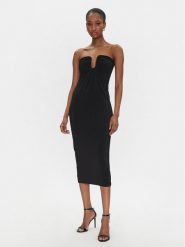 PINKO Sukienka koktajlowa 105021 A2GS Czarny Regular Fit. Czarne sukienki damskie Pinko, xs, bez wzorów, z syntetyku, wizytowe, bez kołnierzyka, bez ramiączek. Za 889.99 zł.