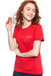 LEE T SHIRT DAMSKI CHEST LOGO TEE WARP RED L43ZFEKG 112109773. Czerwone t-shirty damskie Lee, l, bez wzorów, bez kołnierzyka. W wyprzedaży za 39.99 zł.