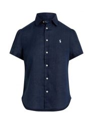 Polo Ralph Lauren Koszula 211973366506 Granatowy Regular Fit. Niebieskie koszule damskie Polo Ralph Lauren, xs, bez wzorów, ze lnu, bez kołnierzyka, bez ramiączek. Za 729.99 zł.
