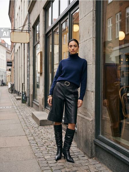 Sweter z golfem z domieszką wełny - granatowy. Niebieskie golfy damskie Sinsay, l, bez wzorów, z wełny, bez ramiączek. Za 49.99 zł.