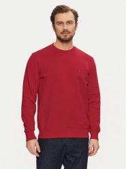 Tommy Hilfiger Bluza Essential MW0MW37237 Czerwony Regular Fit. Czerwone bluzy bez kaptura męskie Tommy Hilfiger, l, z bawełny. Za 249.99 zł.