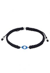 KUZZOI Męski symbol złego oka z czarnym nylonem w srebrze próby 925 Sterling Silver Biżuteria męska 1 ct Męskie. Czarna biżuteria dla mężczyzn KUZZOI, srebrne. Za 208.99 zł.