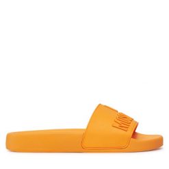 Klapki LOVE MOSCHINO. Brązowe klapki damskie Love Moschino, bez wzorów, bez obcasa. Za 629.99 zł.
