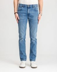 WRANGLER MESKIE SPODNIE JEANSOWE WRANGLER LARSTON COOL TWIST W18SYLZ70 112330749. Niebieskie spodnie materiałowe męskie Wrangler, bez wzorów, z bawełny, klasyczne, z obniżonym stanem. Za 229.99 zł.